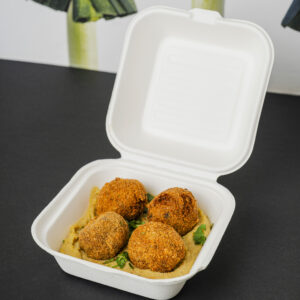 Polpette di Melanzane con Crema di Ceci